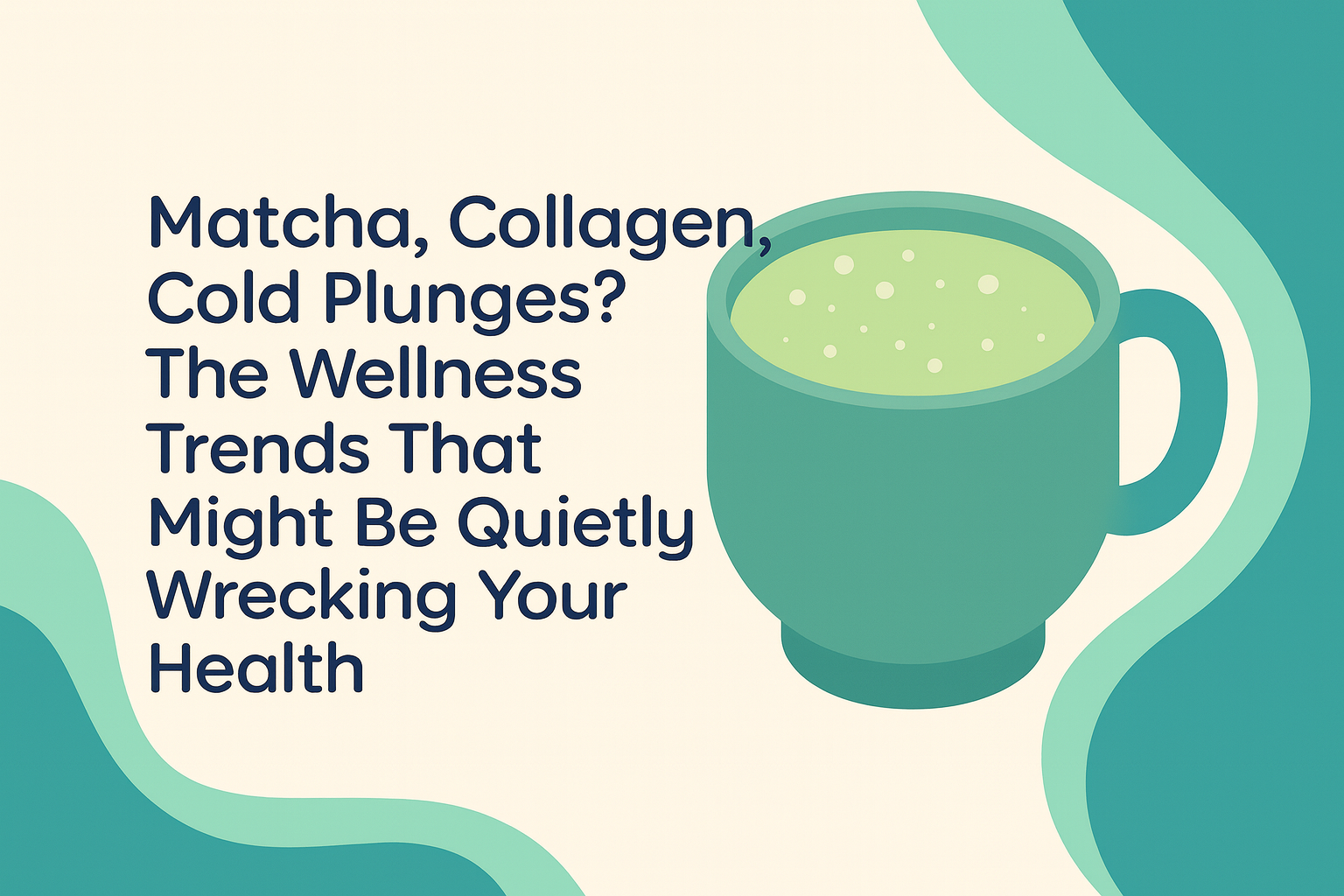 Matcha, Collagen, Cold Plunges? The Wellness Trends That Might Be Quietly Wrecking Your Health — illustration